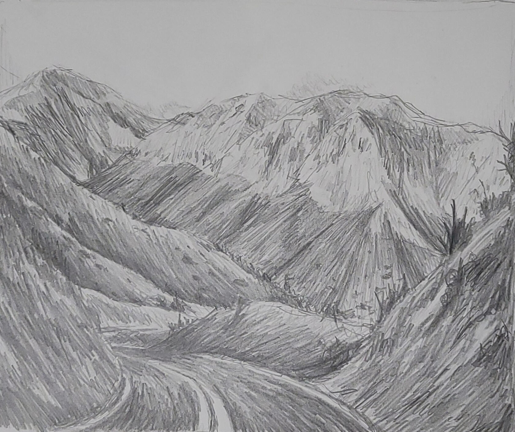 After Parkfield Junction, 2025, Graphite