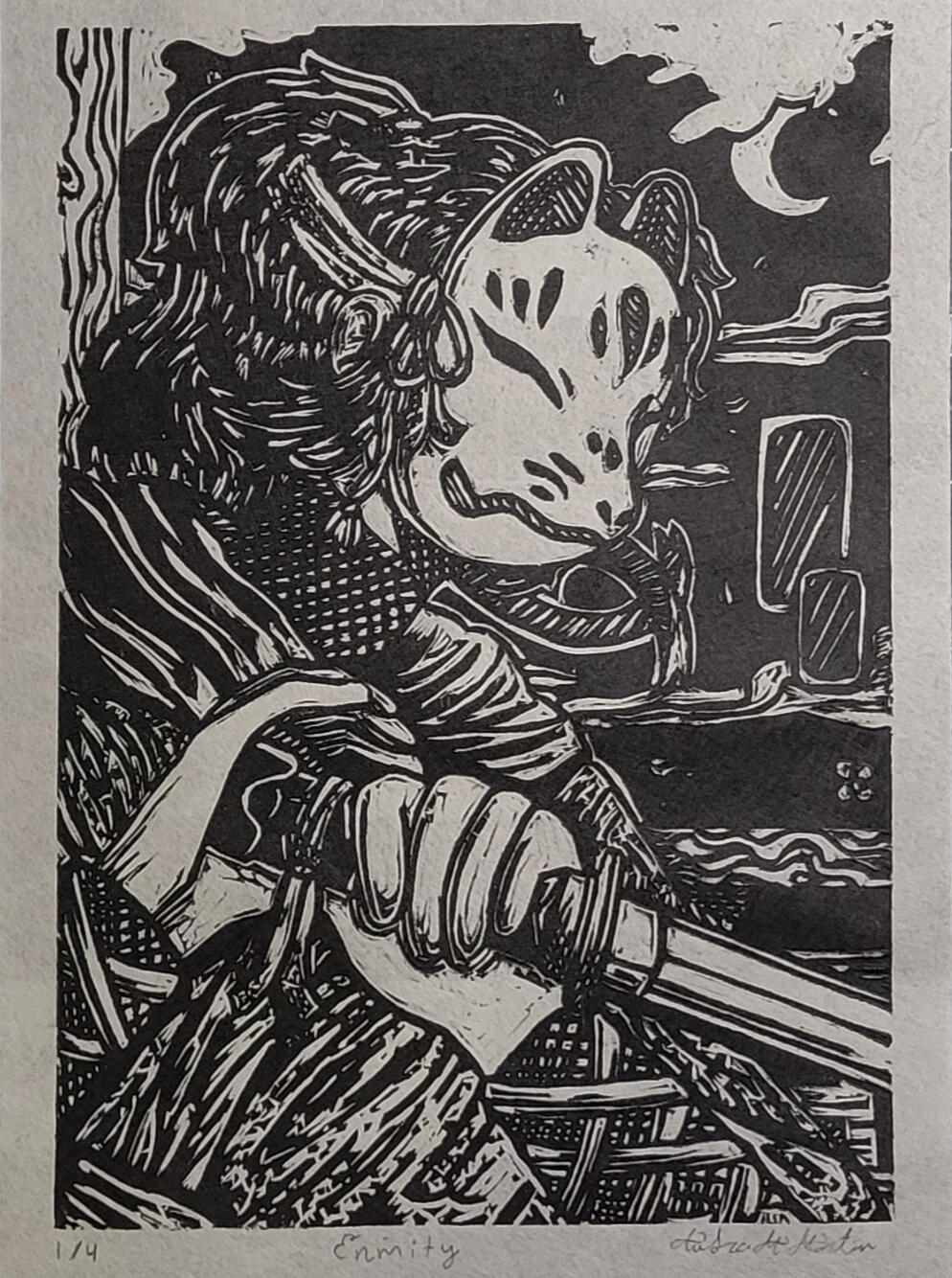 "Enmity" Linocut 9/20/23