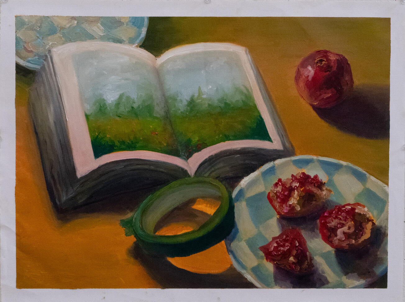 Pomegranate Nights, 2025, Oil on Canvas, 32” x 24”