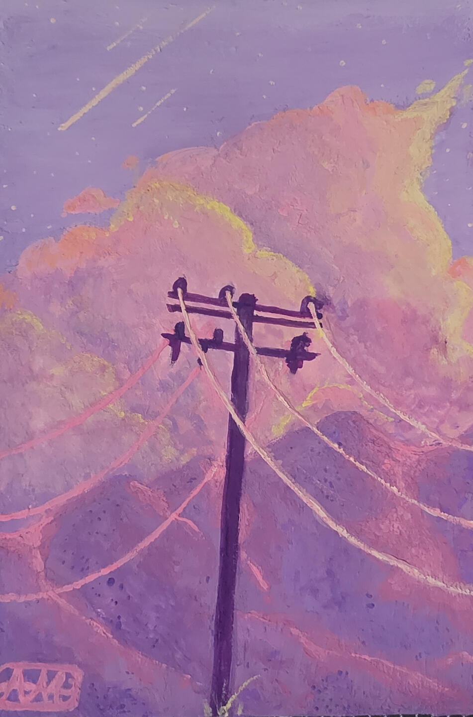 &quot;Telephone Connection&quot; Gouache 12/12/22