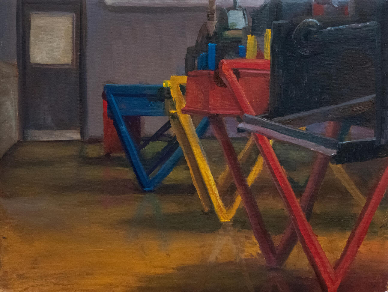Primary Presses, 2025, Oil on Canvas, 32” x 24”