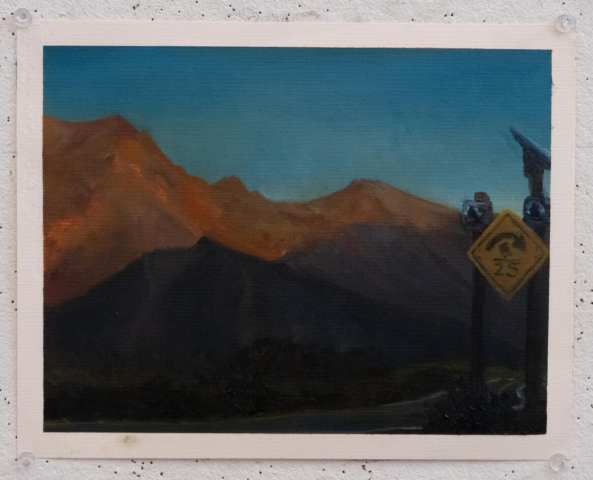 Curry Mountain Turn, 2025, Oil on Canvas Paper, 10” x 8”