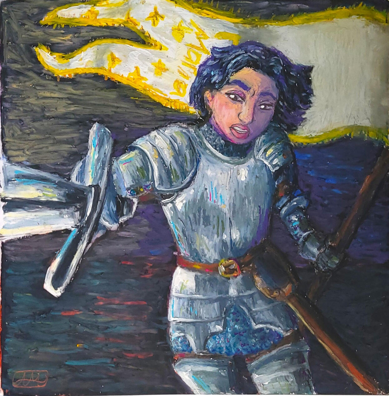 &quot;Let Us Go On Bravely&quot; Oil Pastel Aug.25