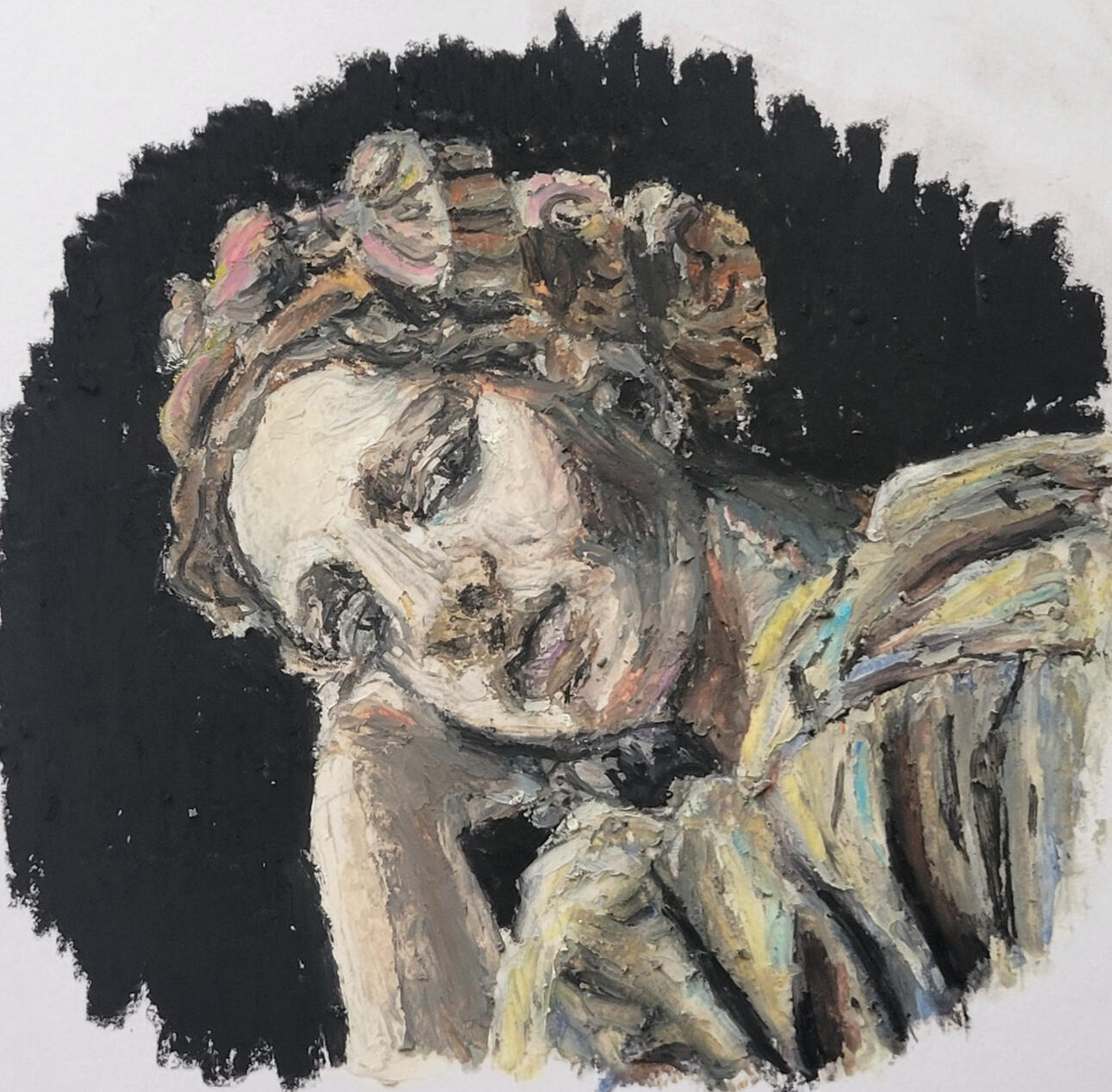 "Statue Practice 1" Oil Pastel June 25