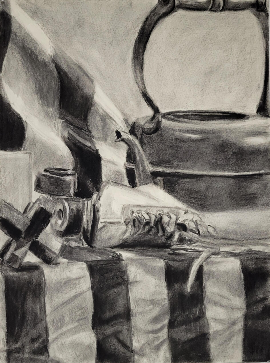 &quot;Skating&quot; Charcoal Still Life Sep.25
