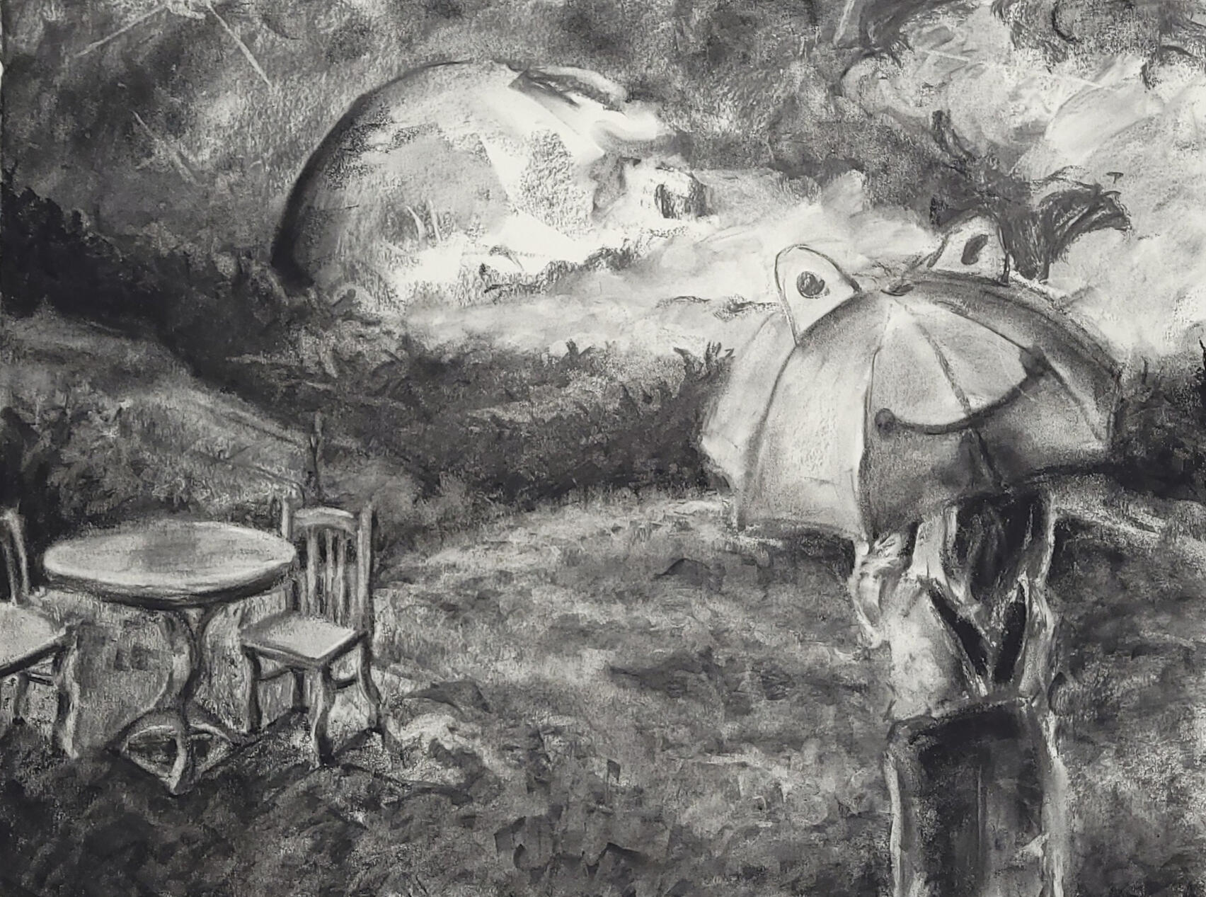 &quot;Dreamscape&quot; Charcoal Collage Oct.25